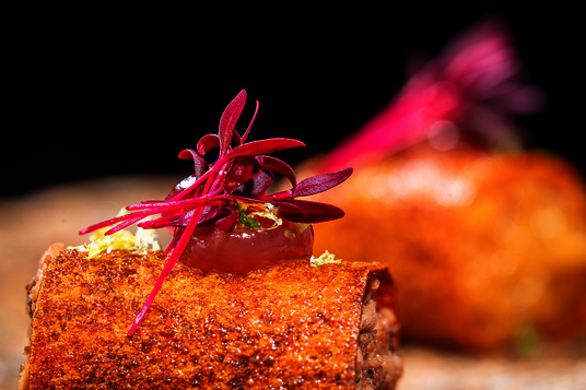 The first course of the Eatrenalin menu 'Red Dimensions'