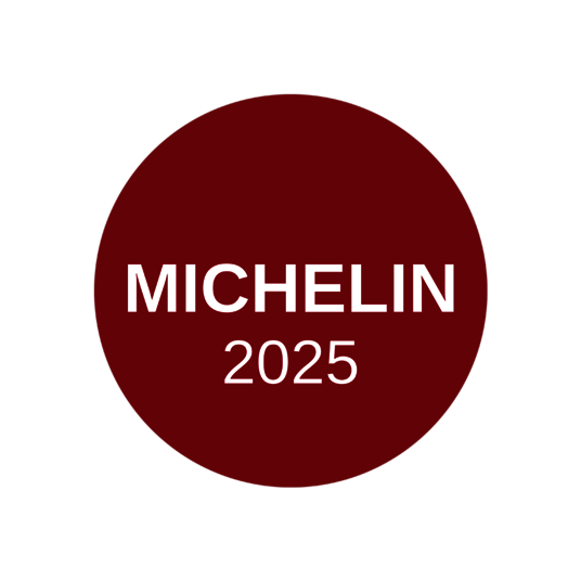 Logo Michelin Selected 2025: roter Kreis mit Aufschrift "Michelin 2025".