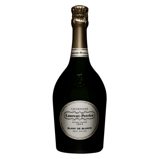 A bottle of 'Blanc de Blancs Brut Nature' wine