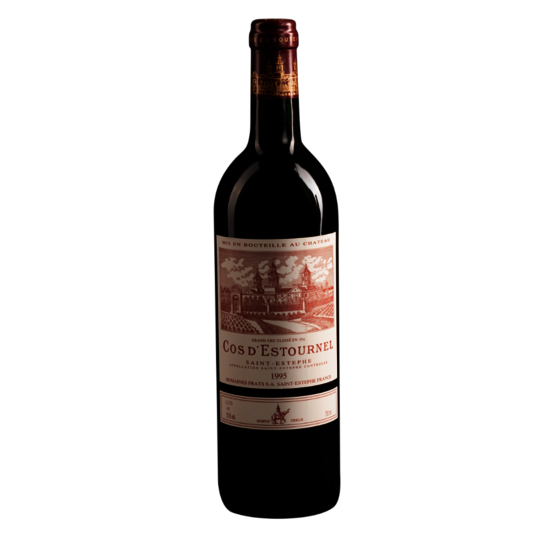 Une bouteille de vin « 1995 Château Cos D'Estournel »
